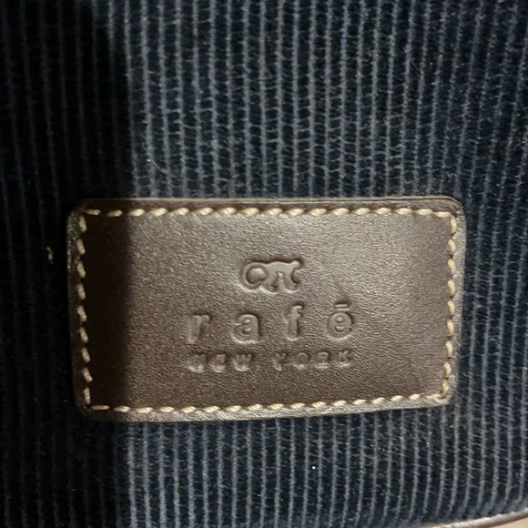 Rafe Navy Corduroy with strip decor large bag with many compartments inside NWOT - Picture 7 of 8